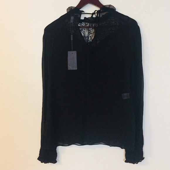 Derek Lam Victorian Sheer Lace Blouse - Picture 3 of 6